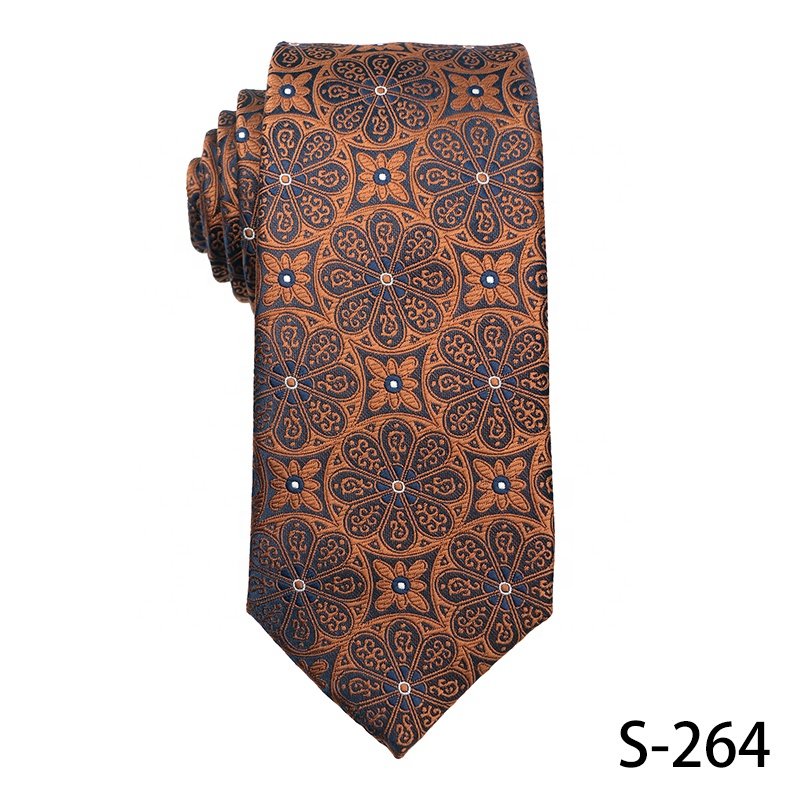 New Designs Colorful High Quality 100% Polyester Ties For Men Made In China Cheap Price Hand Made Brown And Yellow Ties