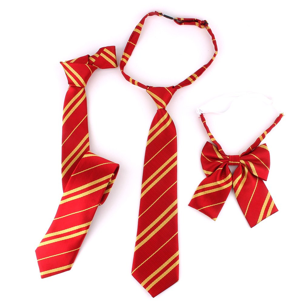 Factory Direct Sale Red Striped Man Bow Tie Necktie Set For Students Jk Uniform Casual Skinny Jacquard For Man
