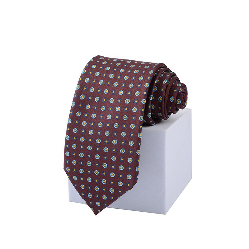 Chinese Factory Low MOQ Custom Logo Men's Printed Patterned Necktie Custom Logo Silk Business Neck Ties for Wholesale