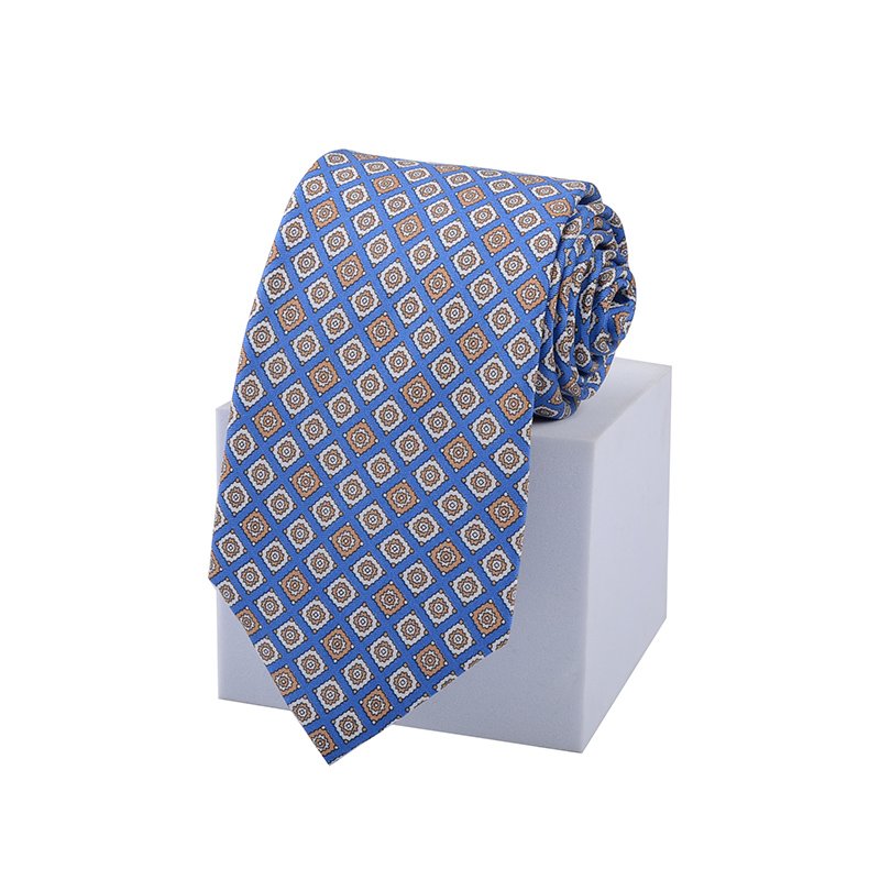 Chinese Factory Low MOQ Custom Logo Men's Printed Patterned Necktie Custom Logo Silk Business Neck Ties for Wholesale