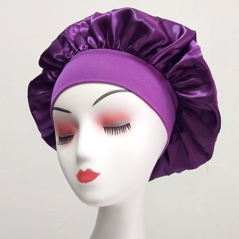 Satin Silk Bonnet Hair Bonnet for Sleeping Black Bonnet for Women Curly Hair Jumbo Sleep Cap