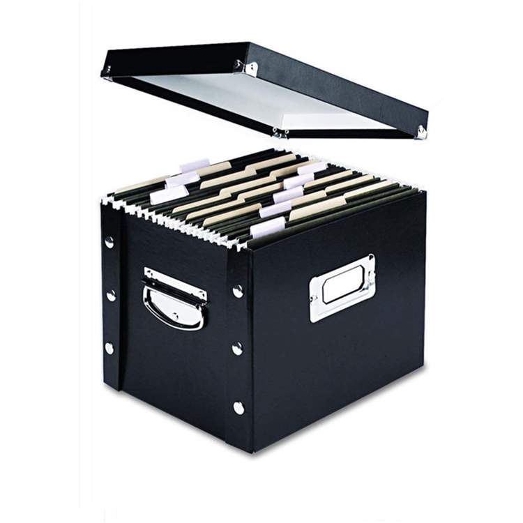 Linen special paper Leather Folding Decorative Collapsible Storage Organizer Office File Storage Box