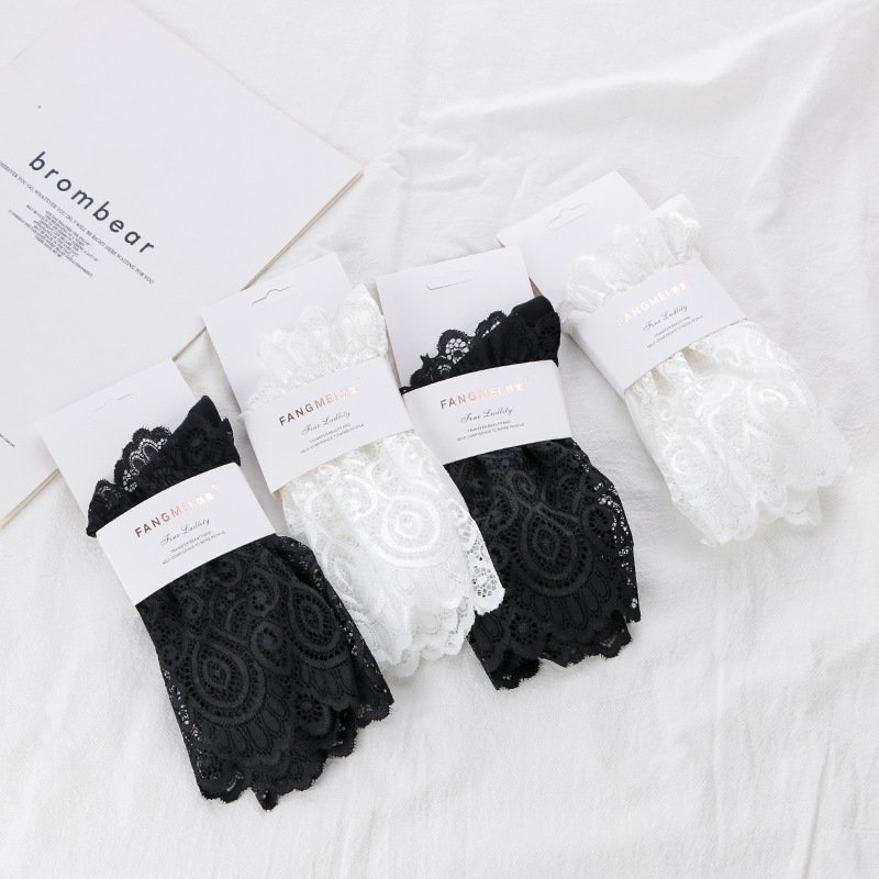 Beautiful Crystal Sheer Mesh Silk Transparent Korea Sheer Ankle Lace Socks For Women