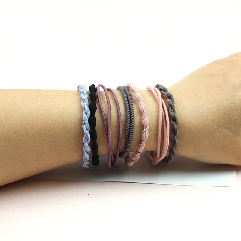 Hot style female woven braided vintage headband bracelet rubber band head rope hair rope elastic hair ties