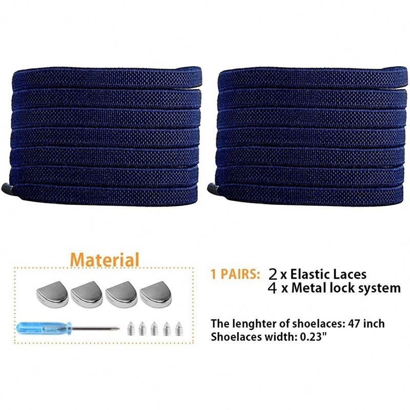 New Reversible Two Tone Style Flat Laces Metal Lock Magnetic Laces Elastic Tieless Sloth Laces Easy to put on and take off