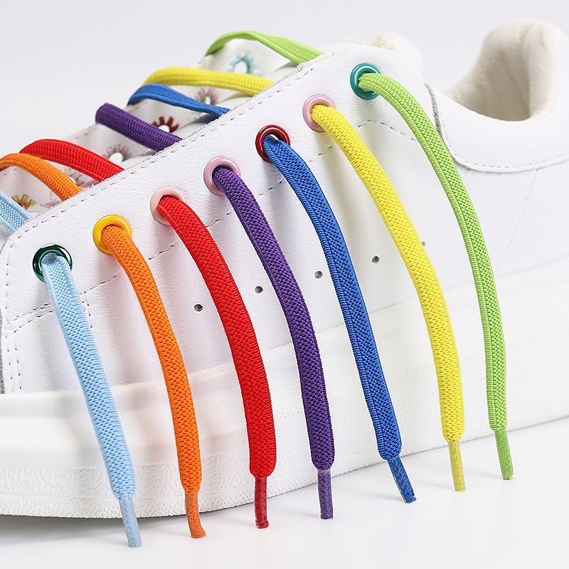New Reversible Two Tone Style Flat Laces Metal Lock Magnetic Laces Elastic Tieless Sloth Laces Easy to put on and take off