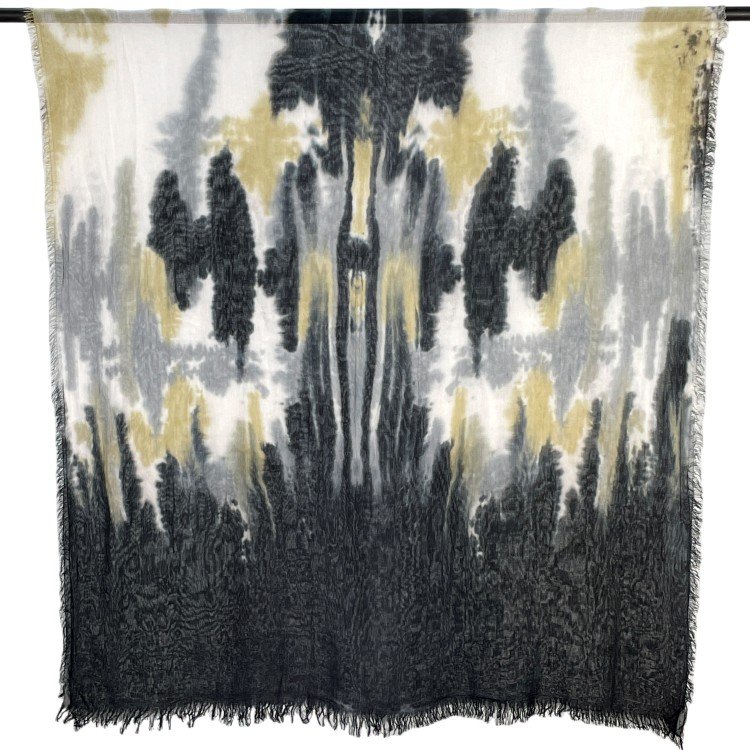 Fashion lady luxury Handmade tie-dye black viscose cotton Scarf jersey modal hijab musulman Woven shawl for muslim women fashion