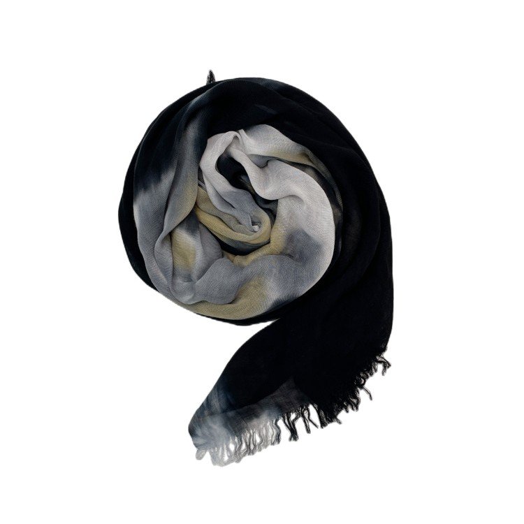 Fashion lady luxury Handmade tie-dye black viscose cotton Scarf jersey modal hijab musulman Woven shawl for muslim women fashion