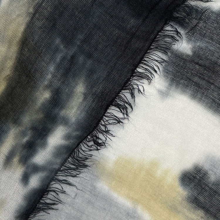 Fashion lady luxury Handmade tie-dye black viscose cotton Scarf jersey modal hijab musulman Woven shawl for muslim women fashion