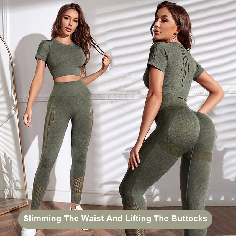 Fitness Soft Nylon Custom Padding Breathable Quick Dry Workout Basic Design Sports Gym Yoga Set For Women