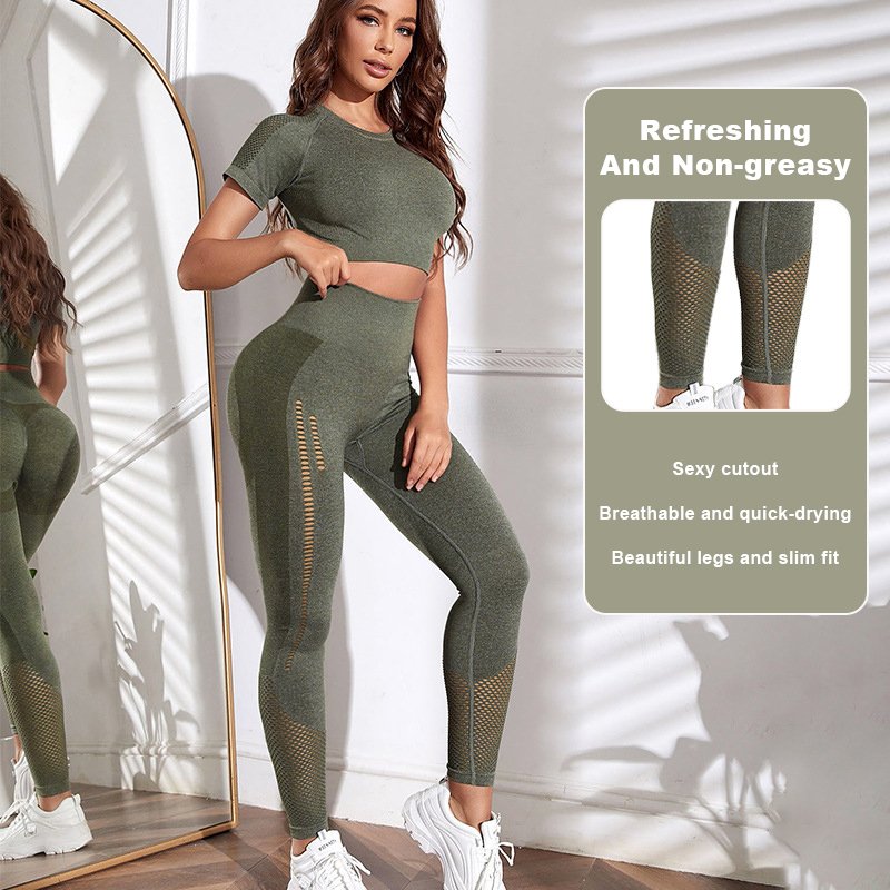 Fitness Soft Nylon Custom Padding Breathable Quick Dry Workout Basic Design Sports Gym Yoga Set For Women