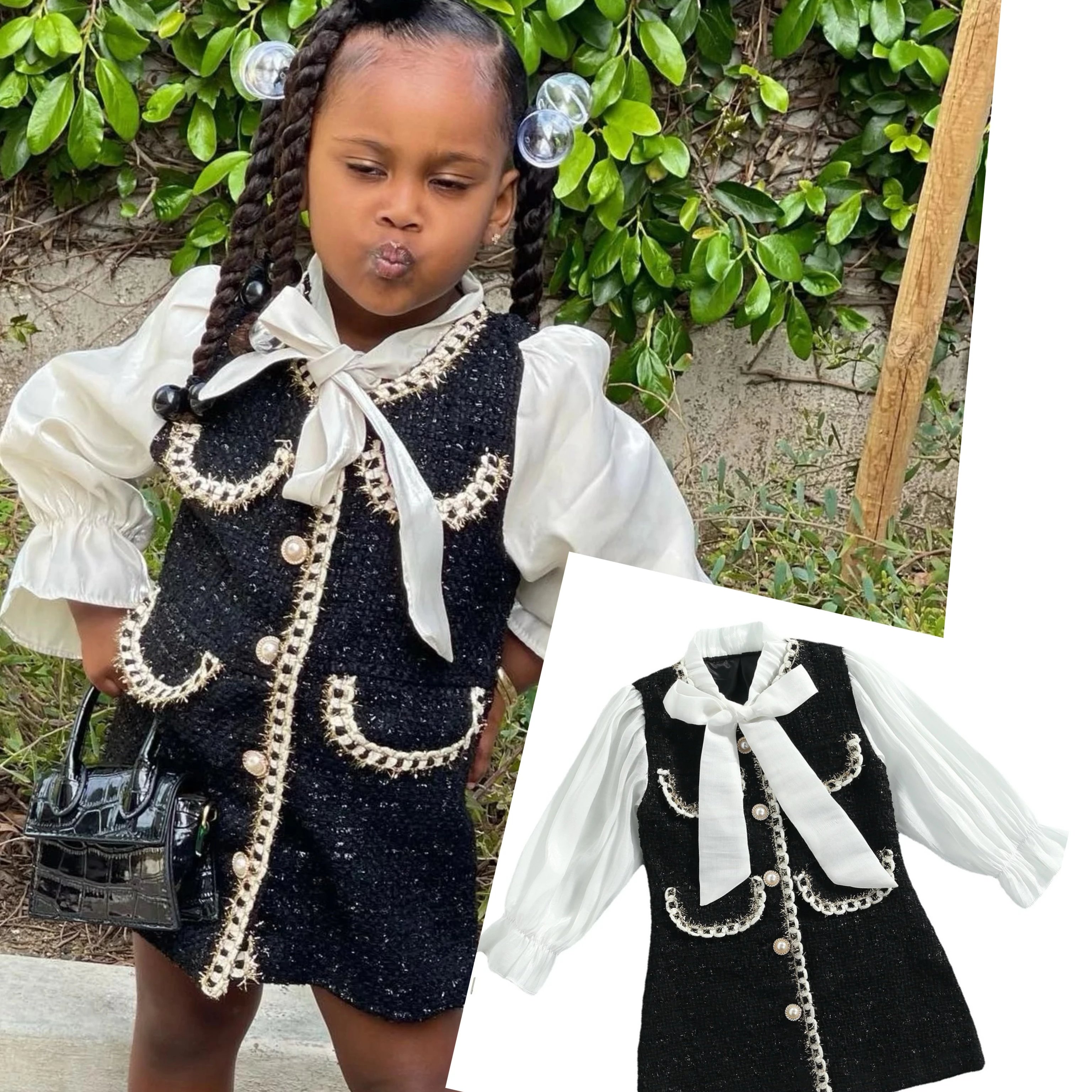Autumn Toddler Baby Girl Dresses 2-7 Years Autumn Winter Dress Buttons Long Sleeve Fashion Formal Luxury Kids Dresses for Girls