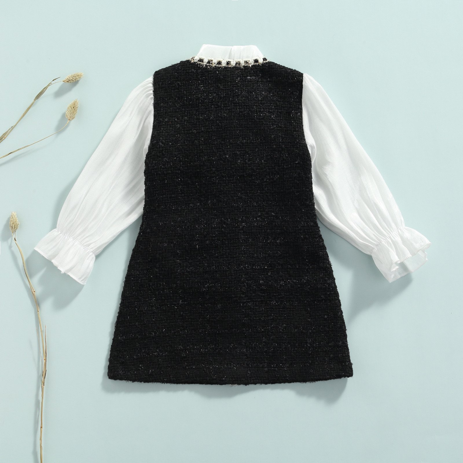 Autumn Toddler Baby Girl Dresses 2-7 Years Autumn Winter Dress Buttons Long Sleeve Fashion Formal Luxury Kids Dresses for Girls