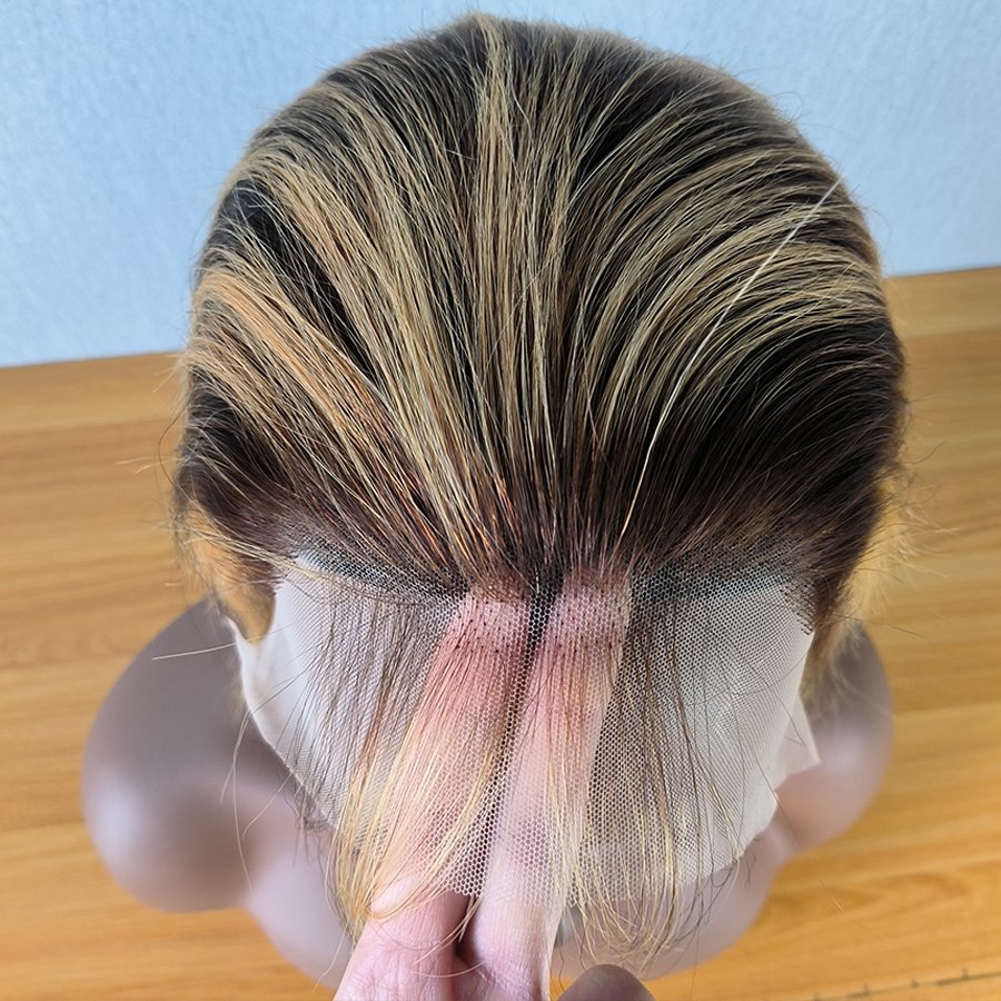 4/27 Highlight Bob Wig Pre Plucked Brazilian Hair Colored Bob Lace Frontal Wigs Short Straight Human Hair Wigs With Baby Hair