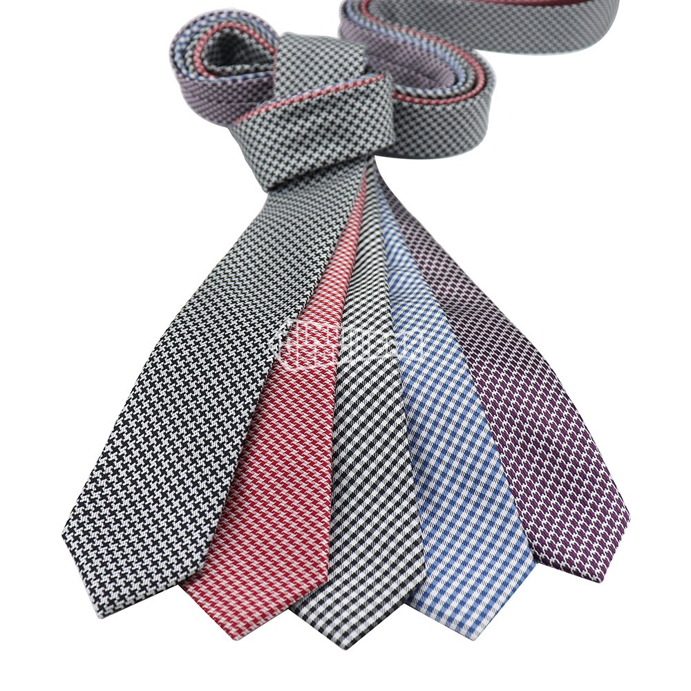 Woven Patterned Necktie 6CM Executive Traditional Discount Tie Houndstooth Ties For Men Slim