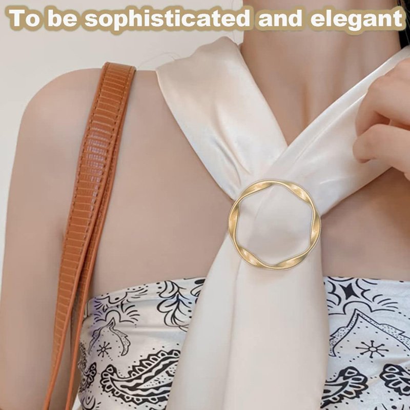 Shirt Ties Clips for Women Silk Scarf T-Shirt Buckle Metal Round Circle Clothes Rings Buckle Clip for Hat Belt Scarves T-Shirt