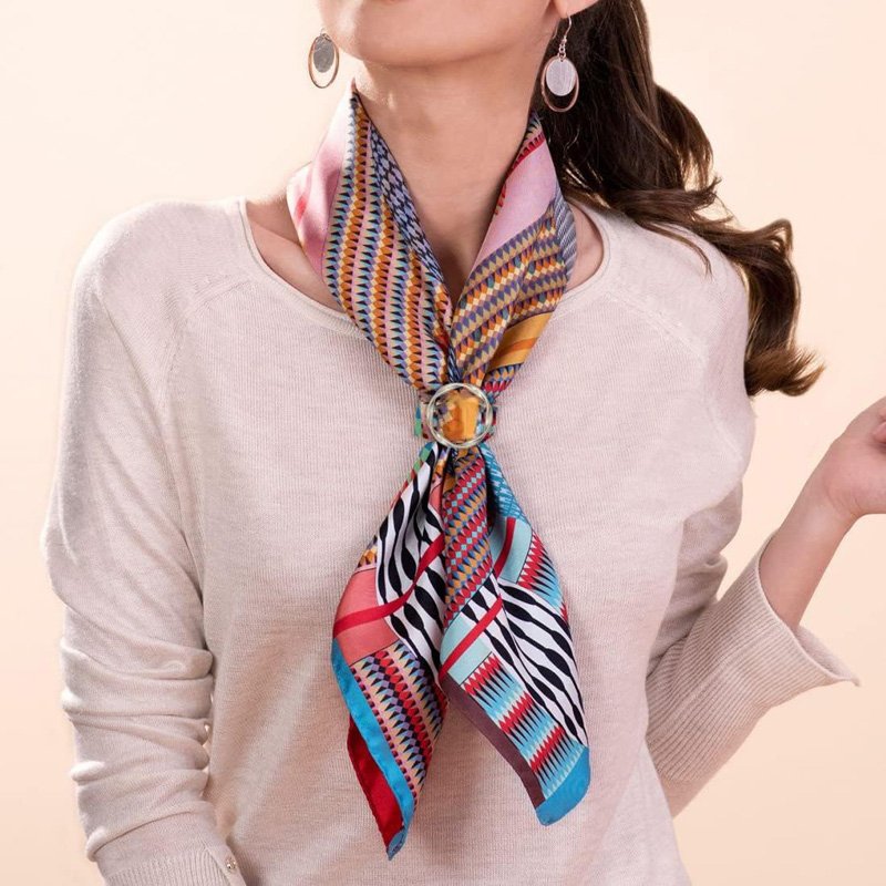 Shirt Ties Clips for Women Silk Scarf T-Shirt Buckle Metal Round Circle Clothes Rings Buckle Clip for Hat Belt Scarves T-Shirt