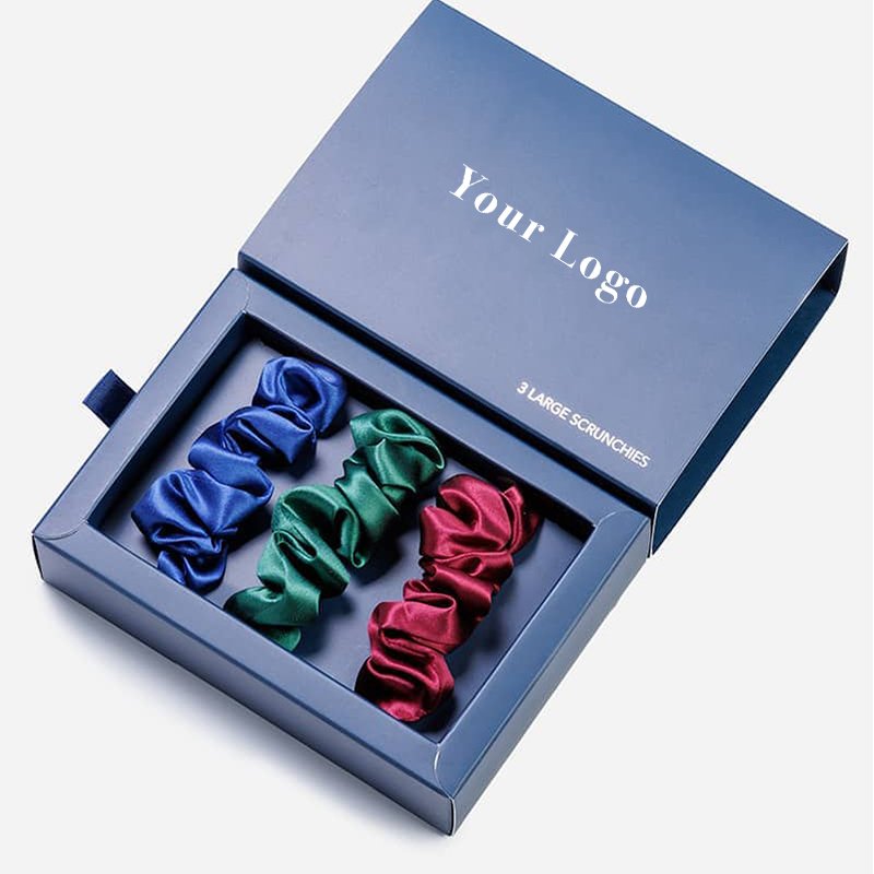 embroidery elastic hair bands silk hair bands whosale scrunchie silk set 100% mulberry silk hair scrunchie
