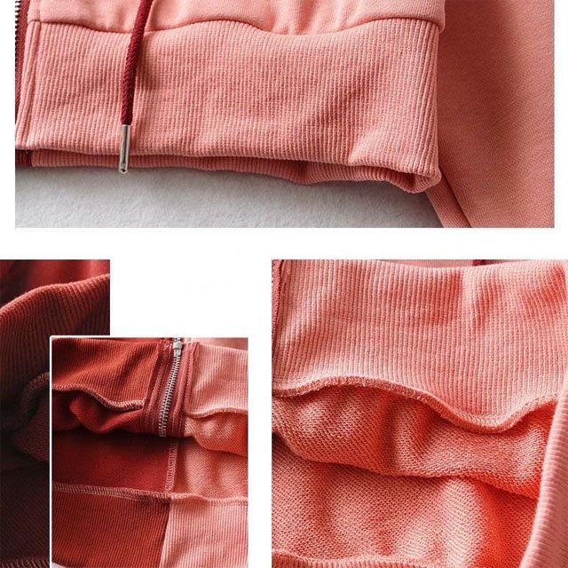 Wholesale custom plain Women's 2 Pieces Hoodie Crop Top Joggers Pants Set Active Tracksuit Set Women's Sets