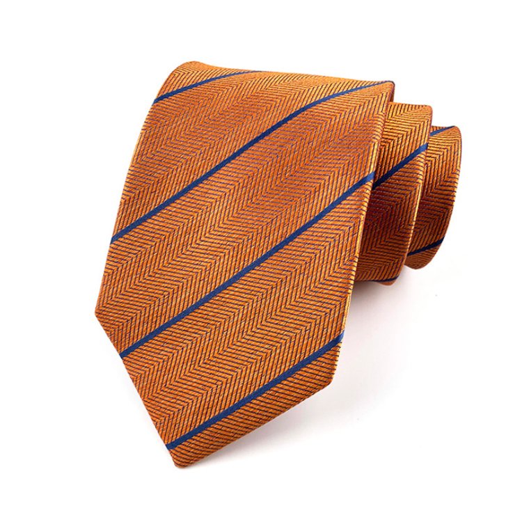 Classic Striped Neck Ties For Men Luxury Jacquard Corbatas Hombres Polyester Woven Necktie Custom Logo Tie