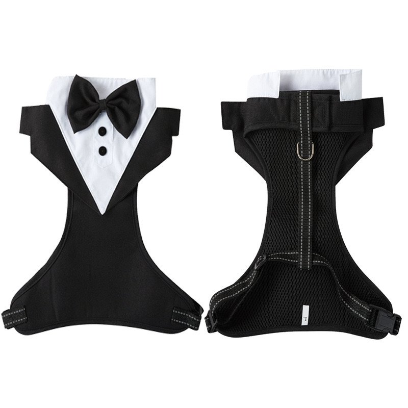 Pet Dog Clothes Fashion Suit Bow Tie Costume Wedding Shirt Tuxedo With Black Bow Tie Dog Prince Clothes