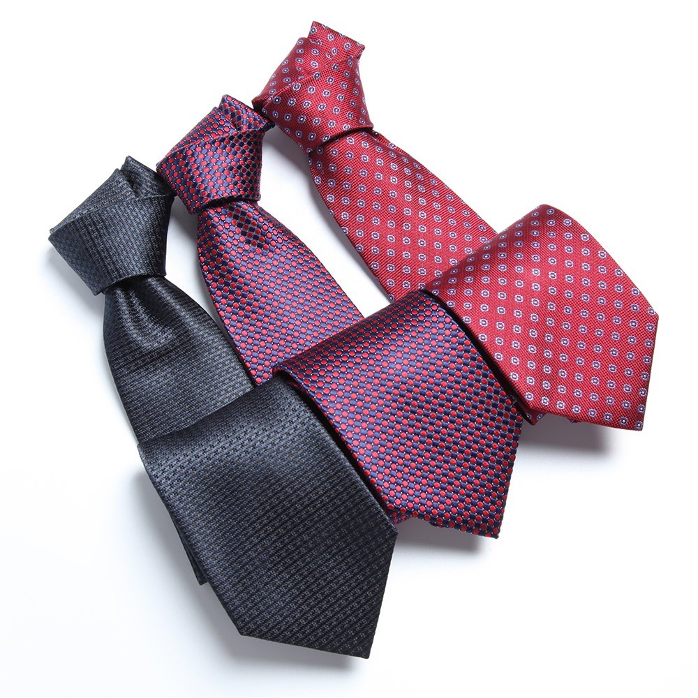 Shengzhou OEM custom designer logo brand mens red maroon burgundy black polka dot floral tie silk necktie neck ties 8cm for men