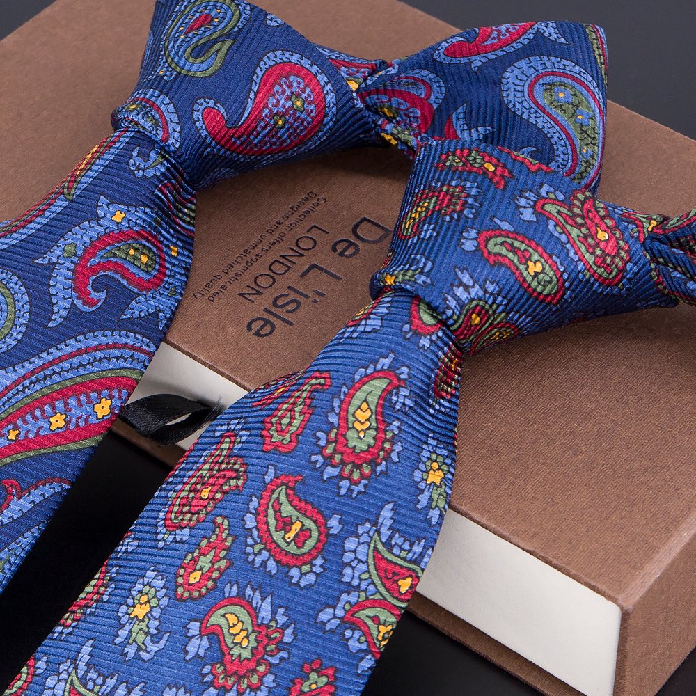 Hamocigia Custom Men Paisley 100% Organic Pure Woven Handsome Gravata Italian Silk Ties