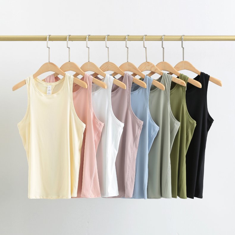 Summer Open Back Shirts Gym Workout Clothes Tie Back Muscle Tank for Women