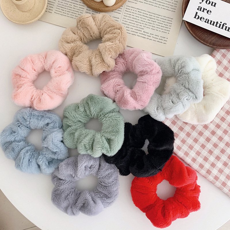 Autumn and winter new style faux rabbit hair large intestine hair circle ins matchless hair rope
