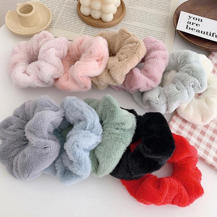 Autumn and winter new style faux rabbit hair large intestine hair circle ins matchless hair rope