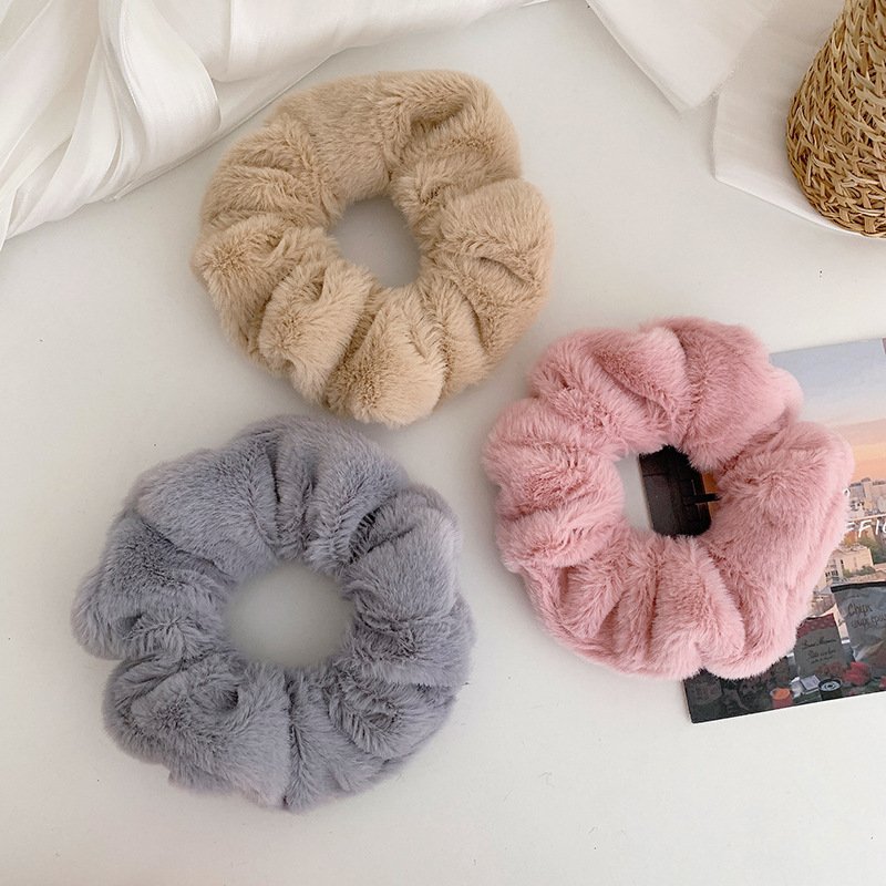 Autumn and winter new style faux rabbit hair large intestine hair circle ins matchless hair rope