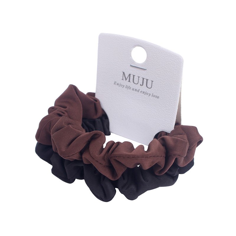 2-Piece Set of Elastic Hair Ties Fashionable Fabric Hair Rope Korean Ice Silk Hair Accessories for Women