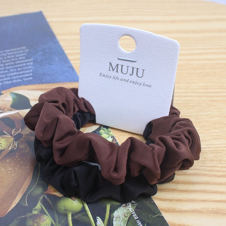2-Piece Set of Elastic Hair Ties Fashionable Fabric Hair Rope Korean Ice Silk Hair Accessories for Women