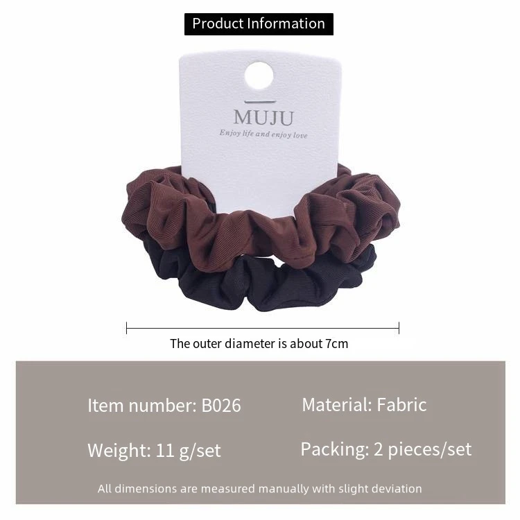 2-Piece Set of Elastic Hair Ties Fashionable Fabric Hair Rope Korean Ice Silk Hair Accessories for Women