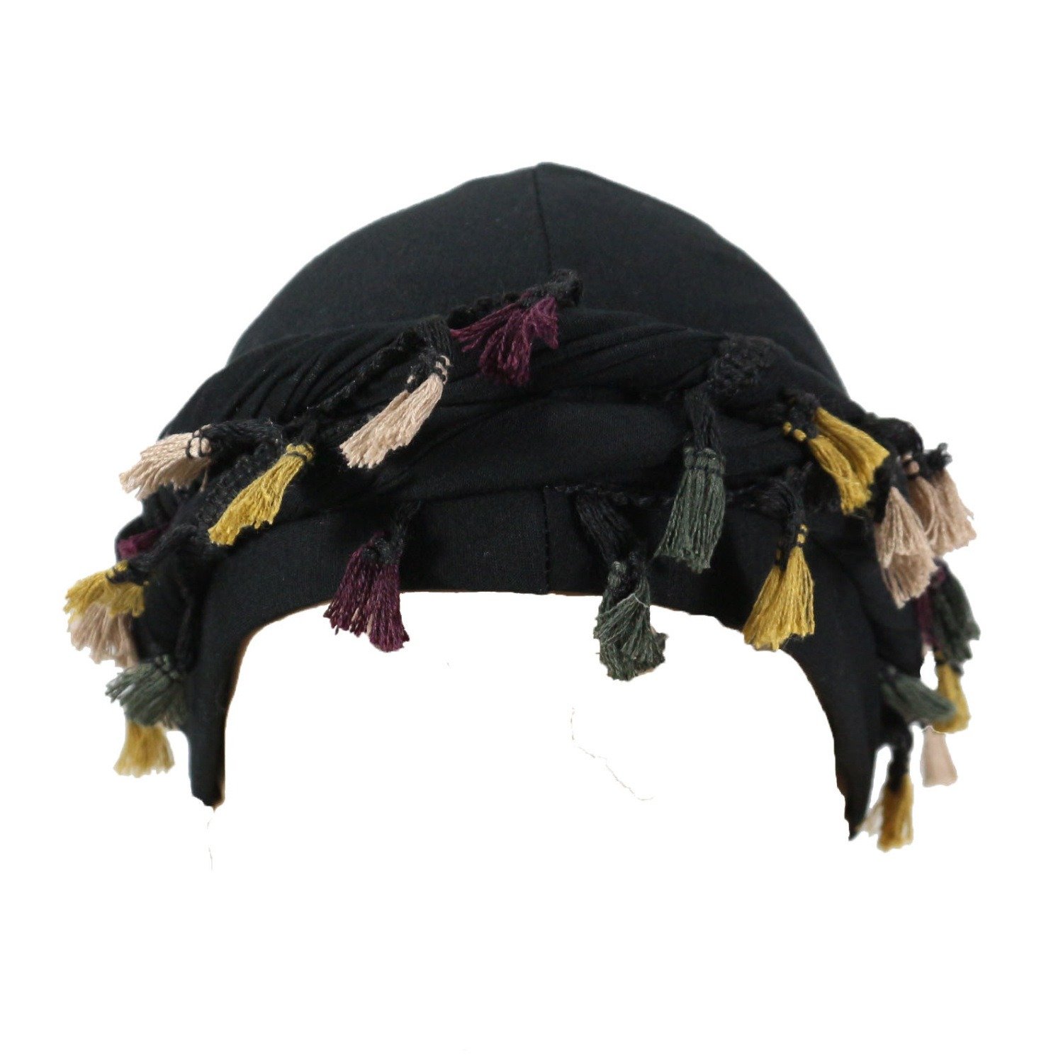 Silk Lined Halo Turban Durag Cap Hot Selling Street Style Hip Pop Double Layered Satin with Tassels for Men Adult Multifunction