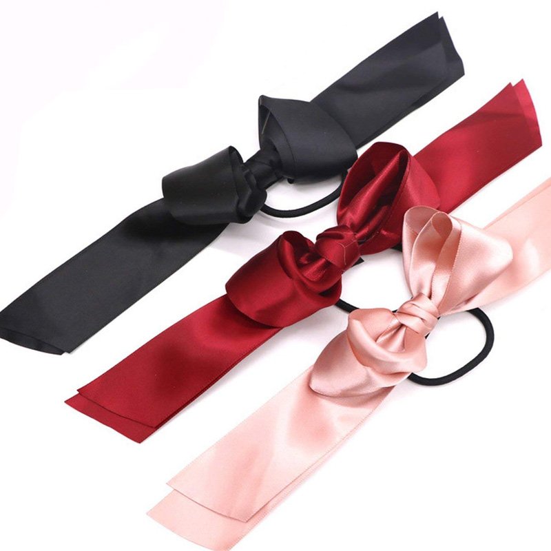 Wholesale Custom Pre-tied Gift Wrapping Satin Ribbon Bow with Elastic Band