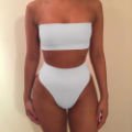 Popular 2pcs Sexy Solid color Bikini Women Thong lingerie Swimsuit strapless Biquini Swimming Beach Wear Bikinis Swimwear Set