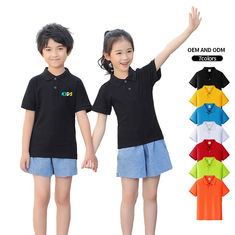Soft fabric skin-friendly for kids polo t shirts boys fit summer polo shirts custom logo children t shirts
