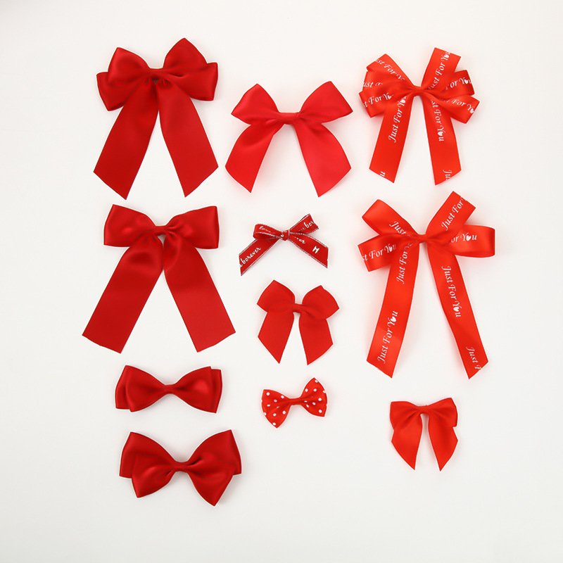Small Satin Bows Self Adhesive Mini Ribbon Flower Elastic Band Gift Bag Perfume Bottle Decoration Bow