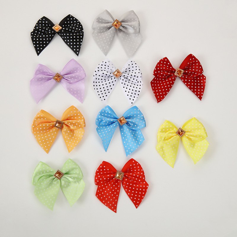 Small Satin Bows Self Adhesive Mini Ribbon Flower Elastic Band Gift Bag Perfume Bottle Decoration Bow