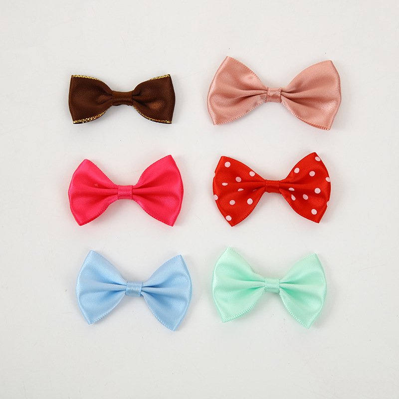 Small Satin Bows Self Adhesive Mini Ribbon Flower Elastic Band Gift Bag Perfume Bottle Decoration Bow