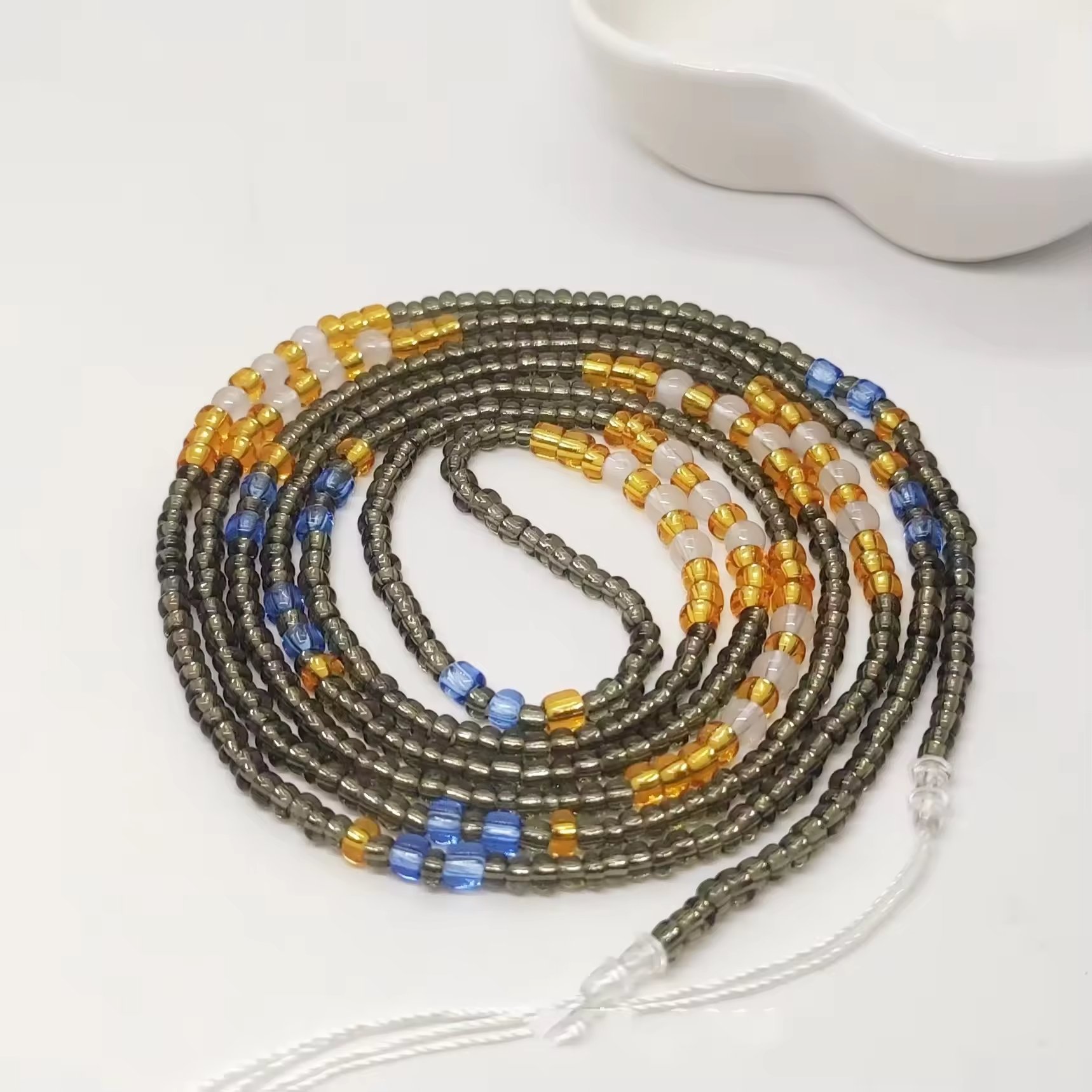 New Arrival African Waist Beads Colorful Body Jewelry Fashion Crystal Rice Beads Cotton Tie Bohemian Waist Belly Chain For Women
