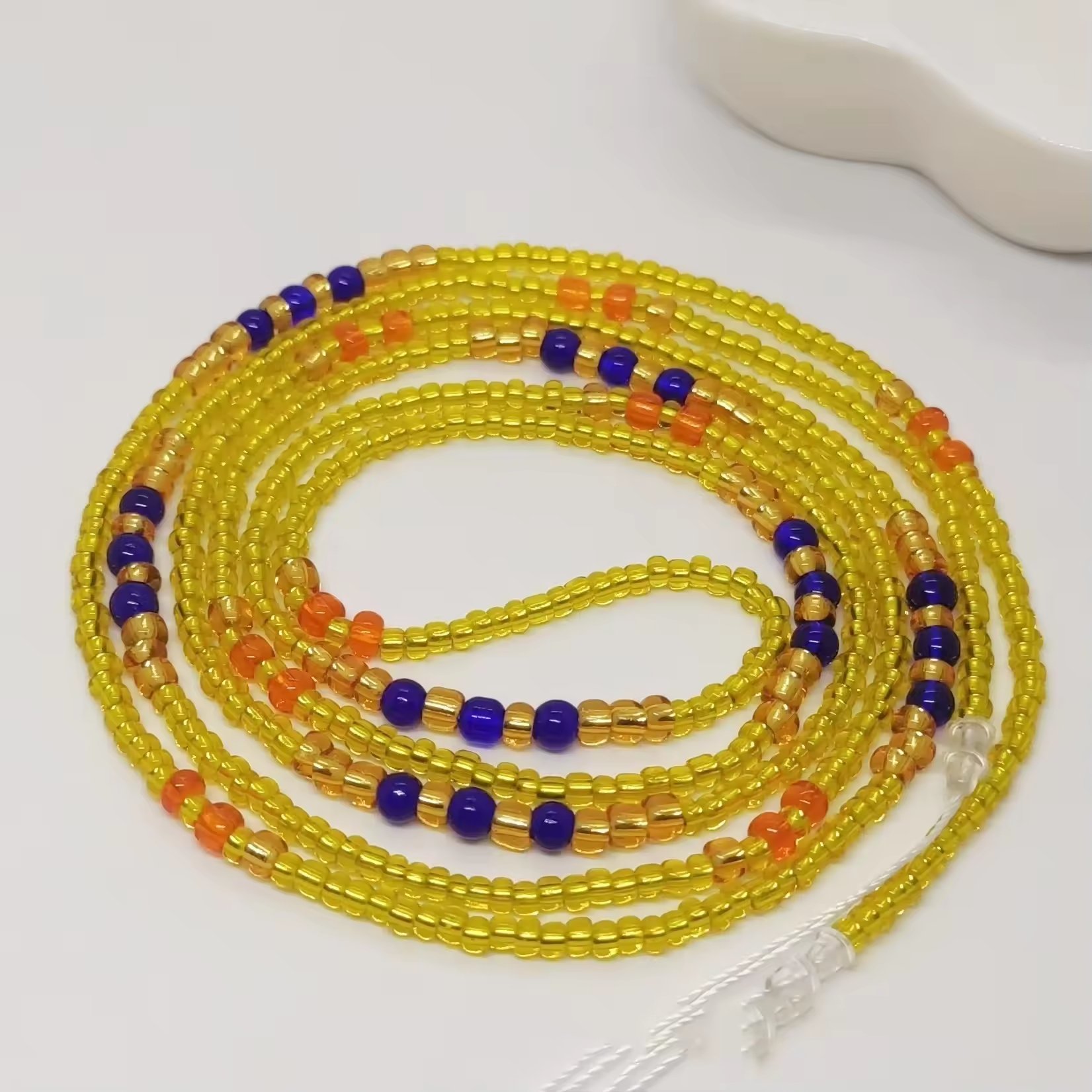 New Arrival African Waist Beads Colorful Body Jewelry Fashion Crystal Rice Beads Cotton Tie Bohemian Waist Belly Chain For Women