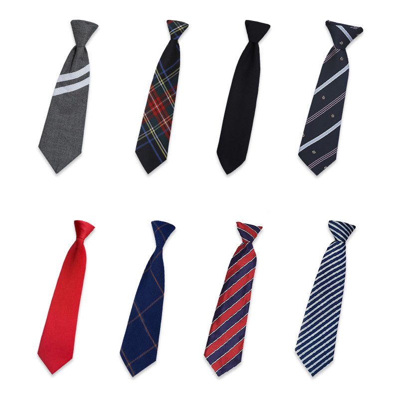 Hot Sale School Tie Manufactures Cheap Price Recycled Polyester Navy Stripe Children School Uniform Neck Ties Men Custom Logo