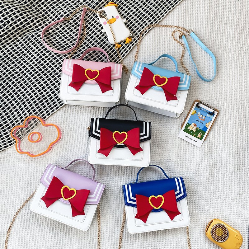 2023 Hot Sale Japanese JK uniform girls shoulder bag custom design pink cow tie lolita handbag Ita bag custom plush pouch
