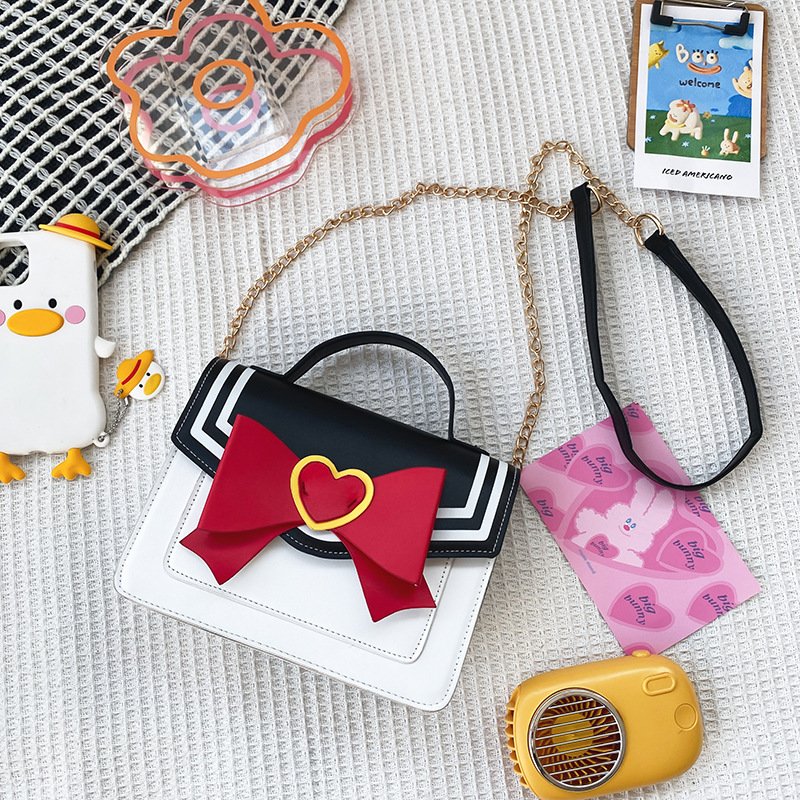 2023 Hot Sale Japanese JK uniform girls shoulder bag custom design pink cow tie lolita handbag Ita bag custom plush pouch