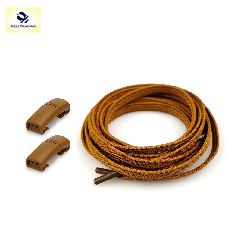 Jieli 1 Pair Magnetic Shoelaces Elastic No Tie Shoe Lace Flat Color Metal Lock Lazy Shoelace Suitable for All Shoes wholesale