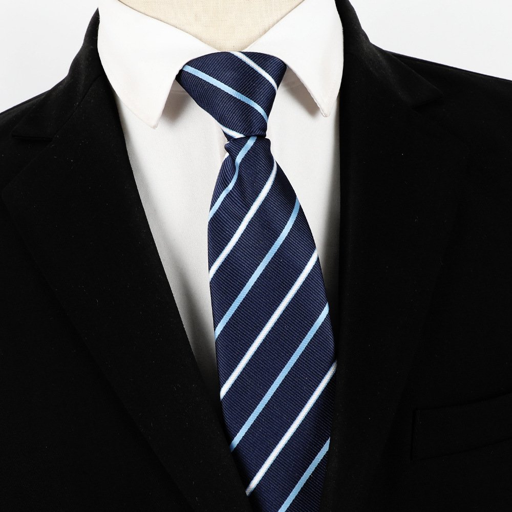 Wholesale Custom Design Dark Blue Gold Men Neckties for Men