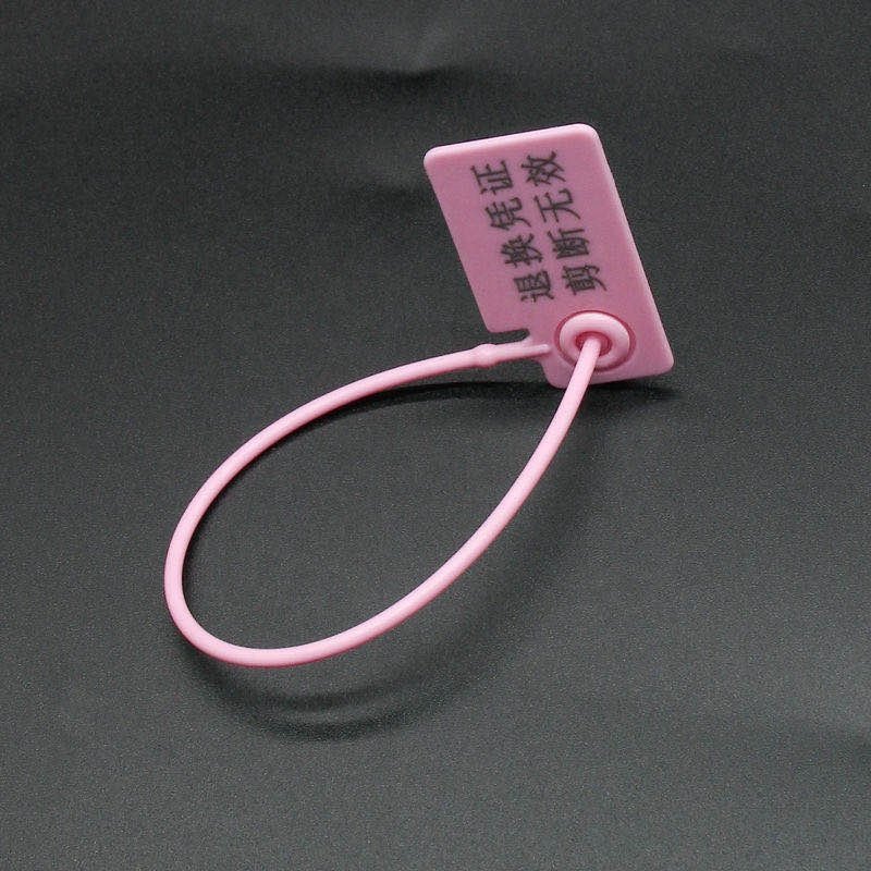 Custom clothing seal label printing brand logo plastic Anti-theft seal tag for man shoes hang Retail Tags Zip Ties