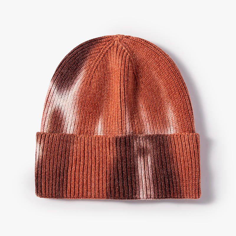 wholesale personalised caps and beanies crochet all over print tie dye beanie knit hat for women men